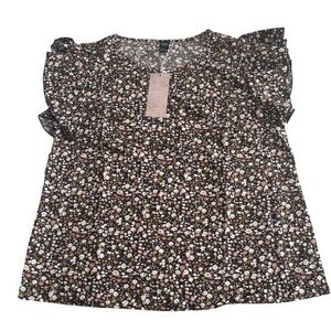 Floral Ruffle Sleeve Blouse